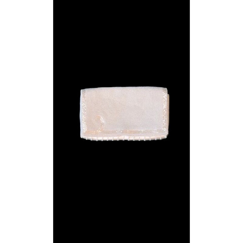 Vintage Bello Hand-Beaded Ivory Satin Clutch